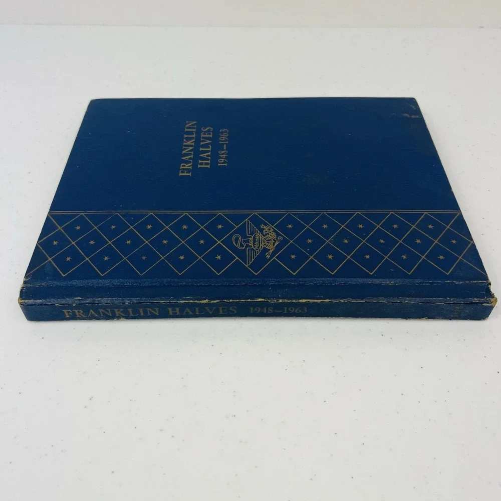 Whitman Franklin Half Dollars 1948 1963 Album 3 Pages 9425 Coin Folder Vintage